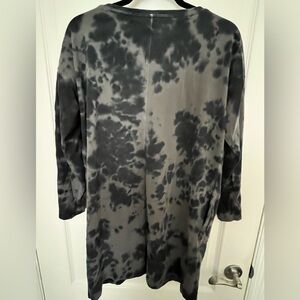J. Jill/Pure Jill Black and Gray Tie-Dye Knit Dress